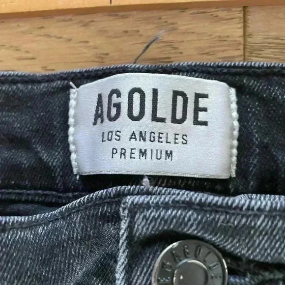 agolde distressed jeans black size 24 - Picture 5 of 8